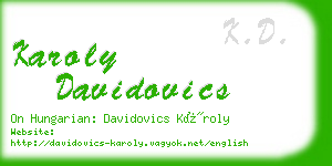 karoly davidovics business card